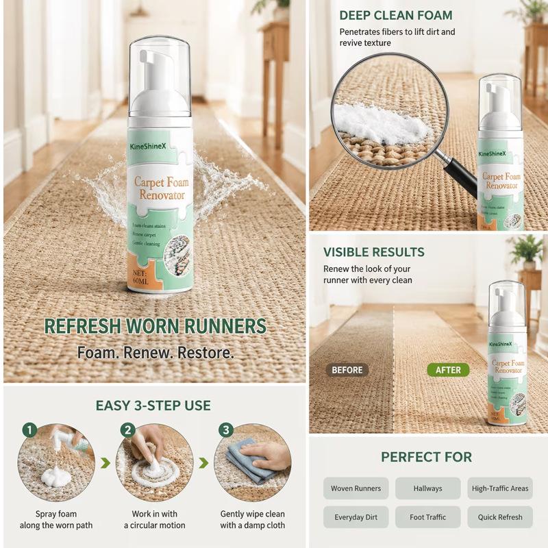 Seat Cleaner Fabric - Detergente schiumogeno per tappeti, rimuovi macchie